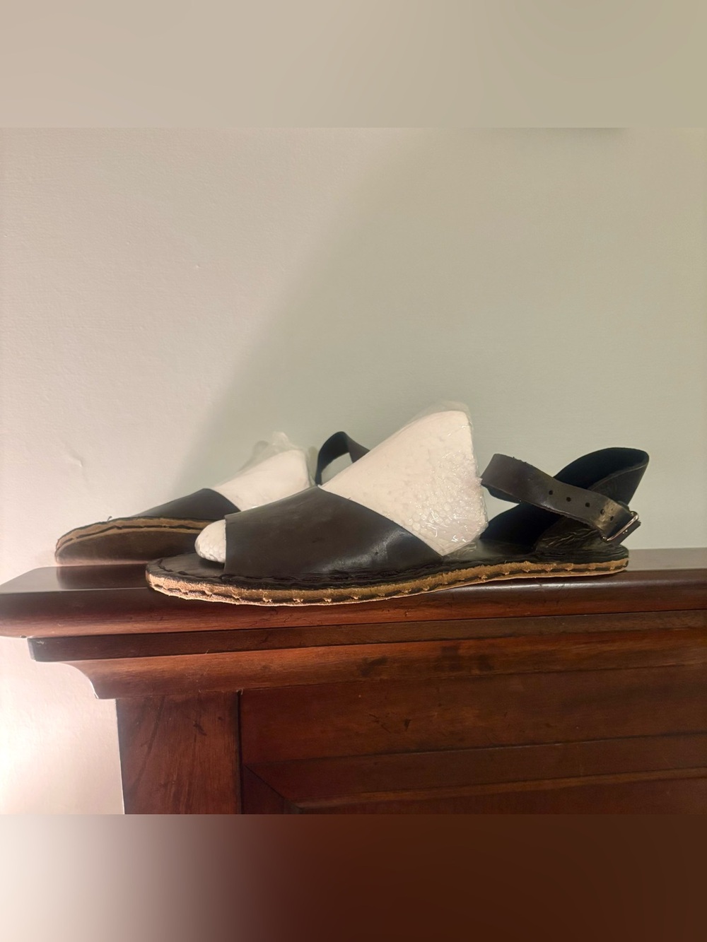 Grounding Shuhe Barefoot Black Slingback Sandals - Picture 3 of 7